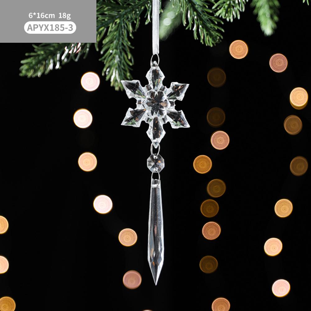 

Christmas Transparent Ornament Snowflakes Simulation Fake Icicle Xmas Tree Pendant For New Year Decoration Snowflakes C