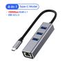 4 in 1 USB C HUB 3 Port USB 3.0 Splitter LAN RJ45 1000Mbps Network Adapter Gigabit Ethernet Hub Extender for PC Mac Windows