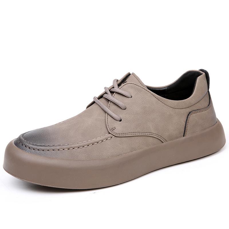 Baili autumn new men's shoes breathable and versatile trend yuppie tooling shoes men's leather soft-soled casual shoes men