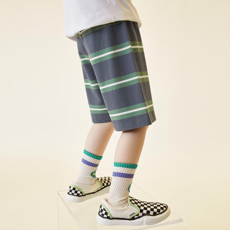 Boys  Retro Striped Cotton Sports Capris 150