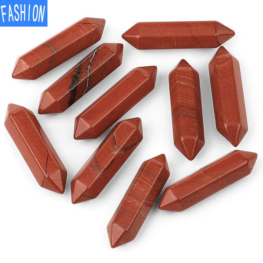 Pirámide Hexagonal de cristal de piedra Natural, adorno de Yoga, joyería Feng Shui, colgante de doble punta desmagnetizadora