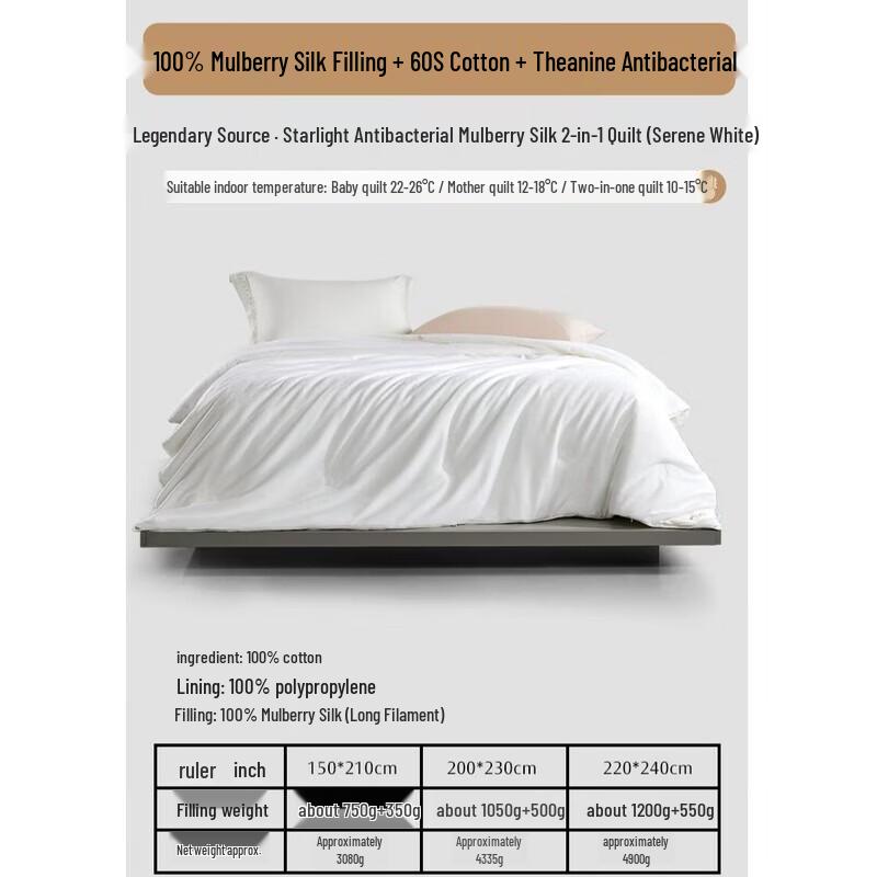 Mercury Home Textiles All-Season Mulberry Silk Duvet Set