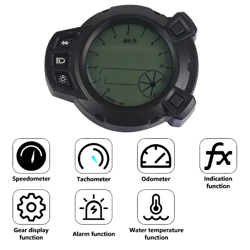 Motorcycle 10000 RMP 7 Color Oil Level LCD Digital Instrumentation Speedometer Tachometer Odometer For Yamaha RXM BWS 125 BWS125