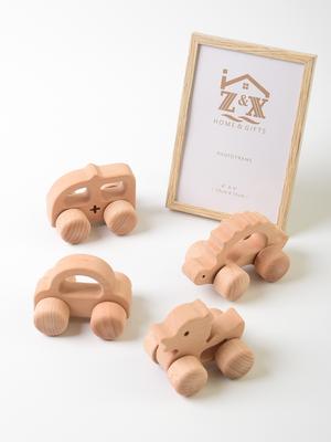 Montessori Wooden Stroller Toys, Safe And Secure Animal Shaped Toddler Stroller Toys, Natural Wooden Car Toys , Inertia Hand Pus