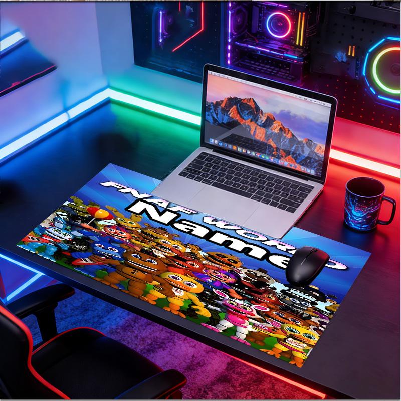 Custom Name Personalized Five Nights At Freddy's Pattern Mousepad, Laptop PC Desk Mat, Decorative Desk Mat for Home Keyboard Pad Gift
