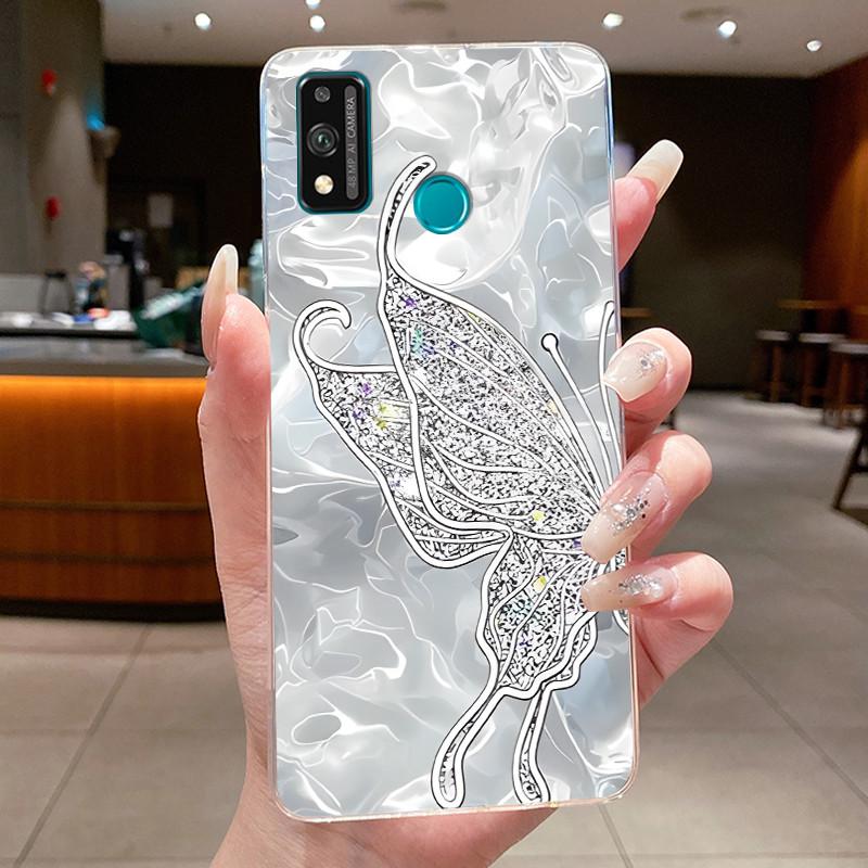 For Honor 9X Lite JSN-L21 JSN-L22 JSN-L23 Case Clear Fashion Butterfly Flowers Soft TPU Silicon Cover Honor 9XLite Phone Casing