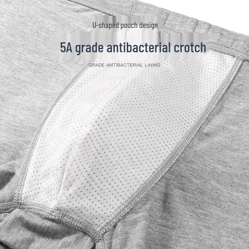 Langsha Men's 5A Antibacterial Bamboo Fiber Boxer Briefs (4-Pack)