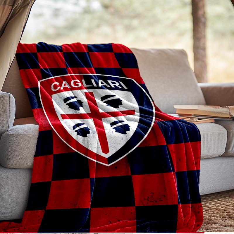 Fußball Cagliari Design Decke Leicht Ideal Bettdecke Perfekt für Reisen, Camping, Wohnzimmer, Büros, Sofas, Fan Weihnachtsgeschenk