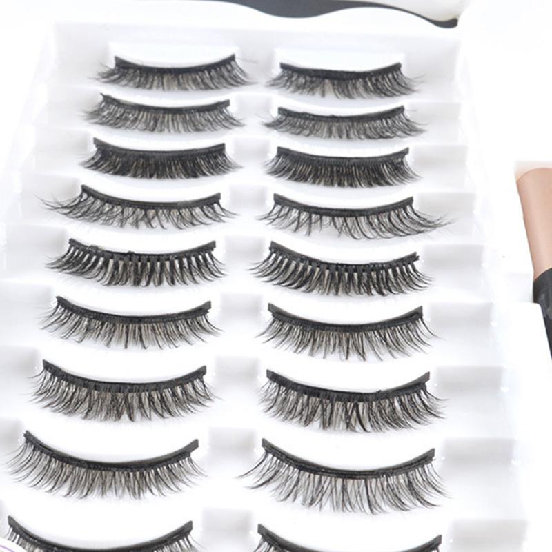 Magnetiske naturlige falske øyevipper Eyeliner Flytende pinsett Gjenbrukbare 3D-magneter Falske øyevipper Makeup Tool