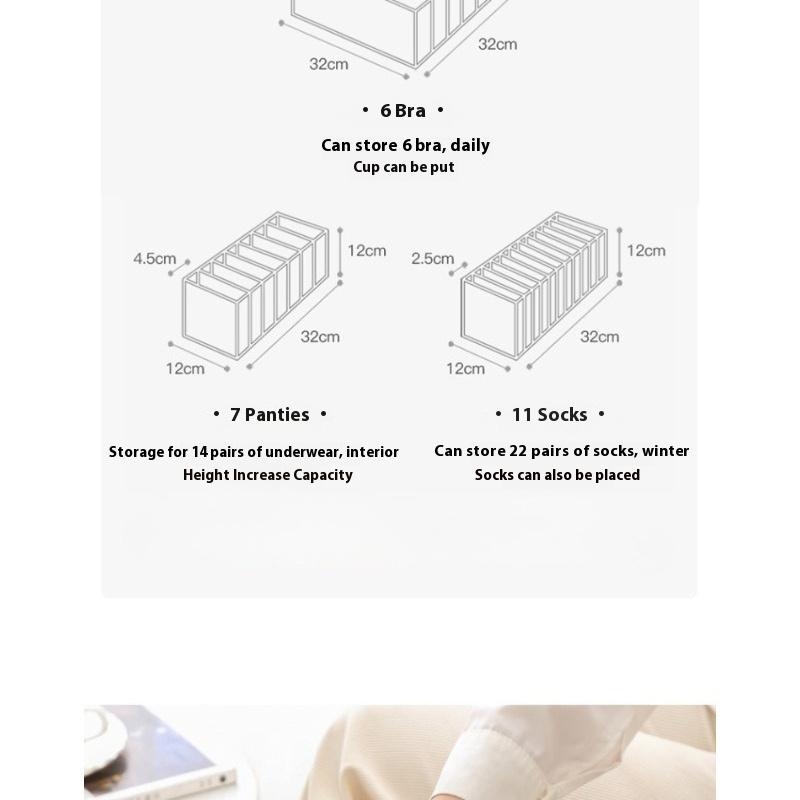 Underwear Storage Box, Socks Artifact, Bra, Underwear Drawer-type Partition Grid, Household Women's Wardrobe Sorting Grid