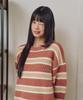 LMR Hairy Stripe Pullover Knit Red