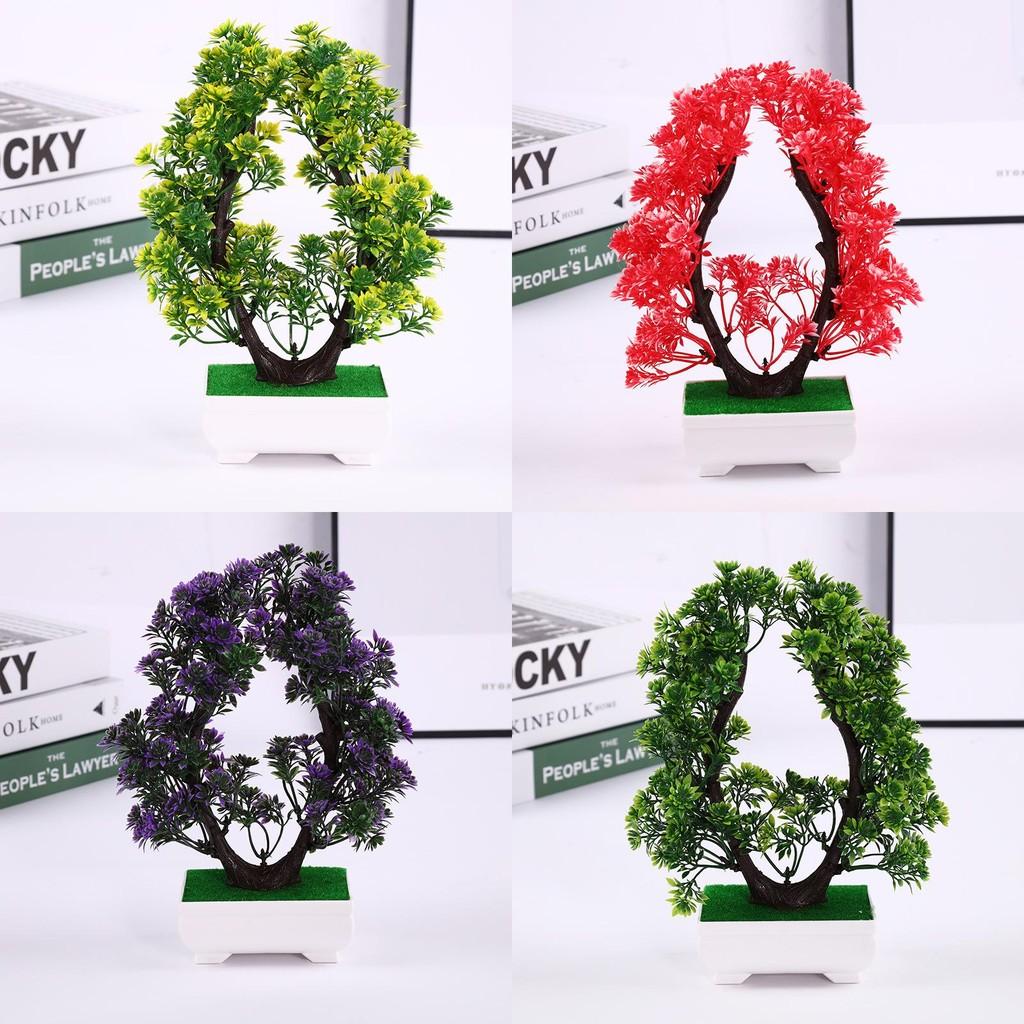Simulated Heart Shaped Chrysanthemum Fake Flowers Plants Potted Desktop Decor