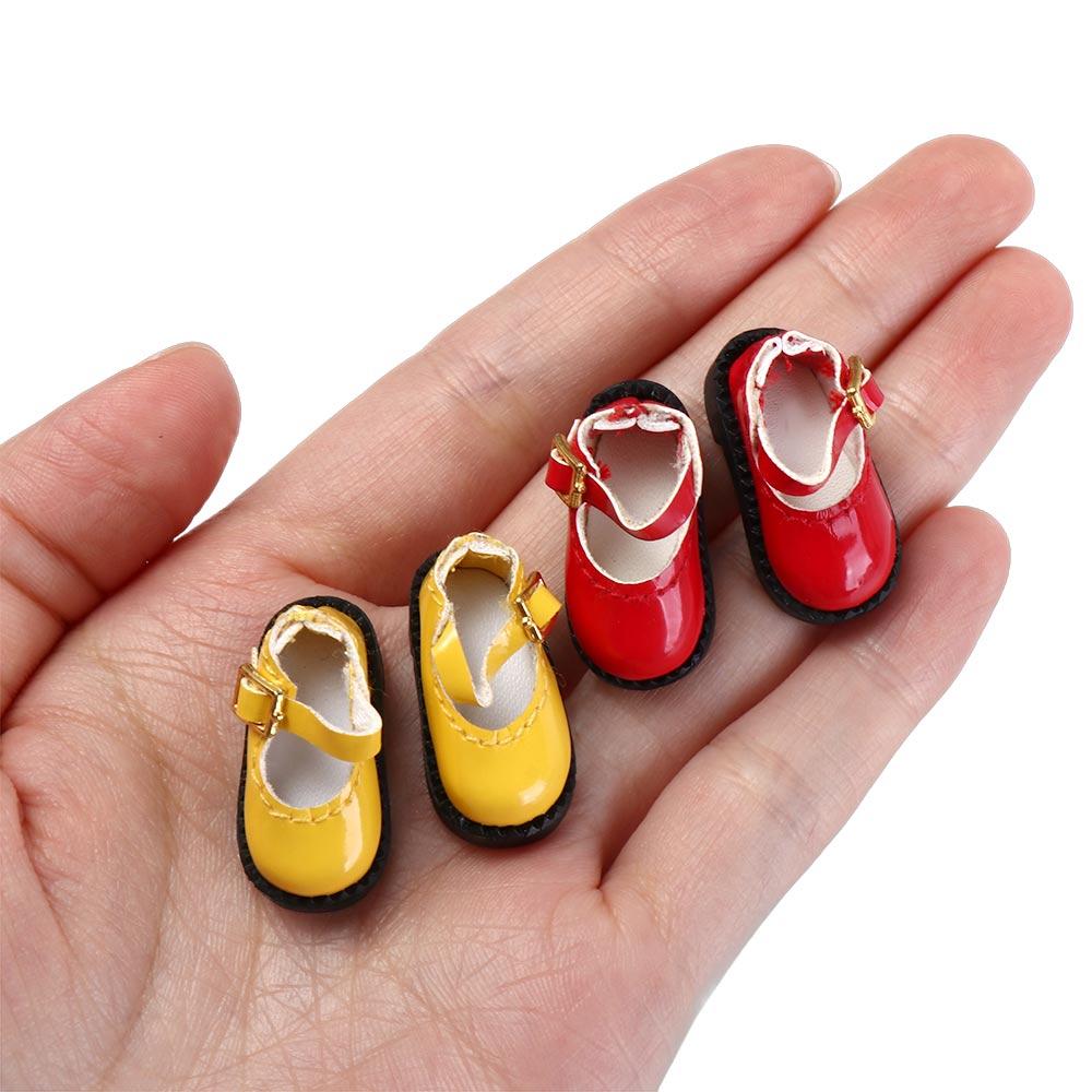 1Pair Mini ob11 Doll Sandals Round Toe OB11 Princess Shoes 12 BJD Doll PU Shoes  Body Dolls