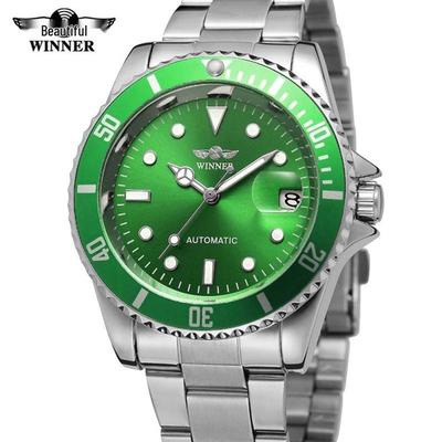 WINNER Klassische Grüne Automatische Wasserdichte Mechanische Uhr für Männer & Frauen