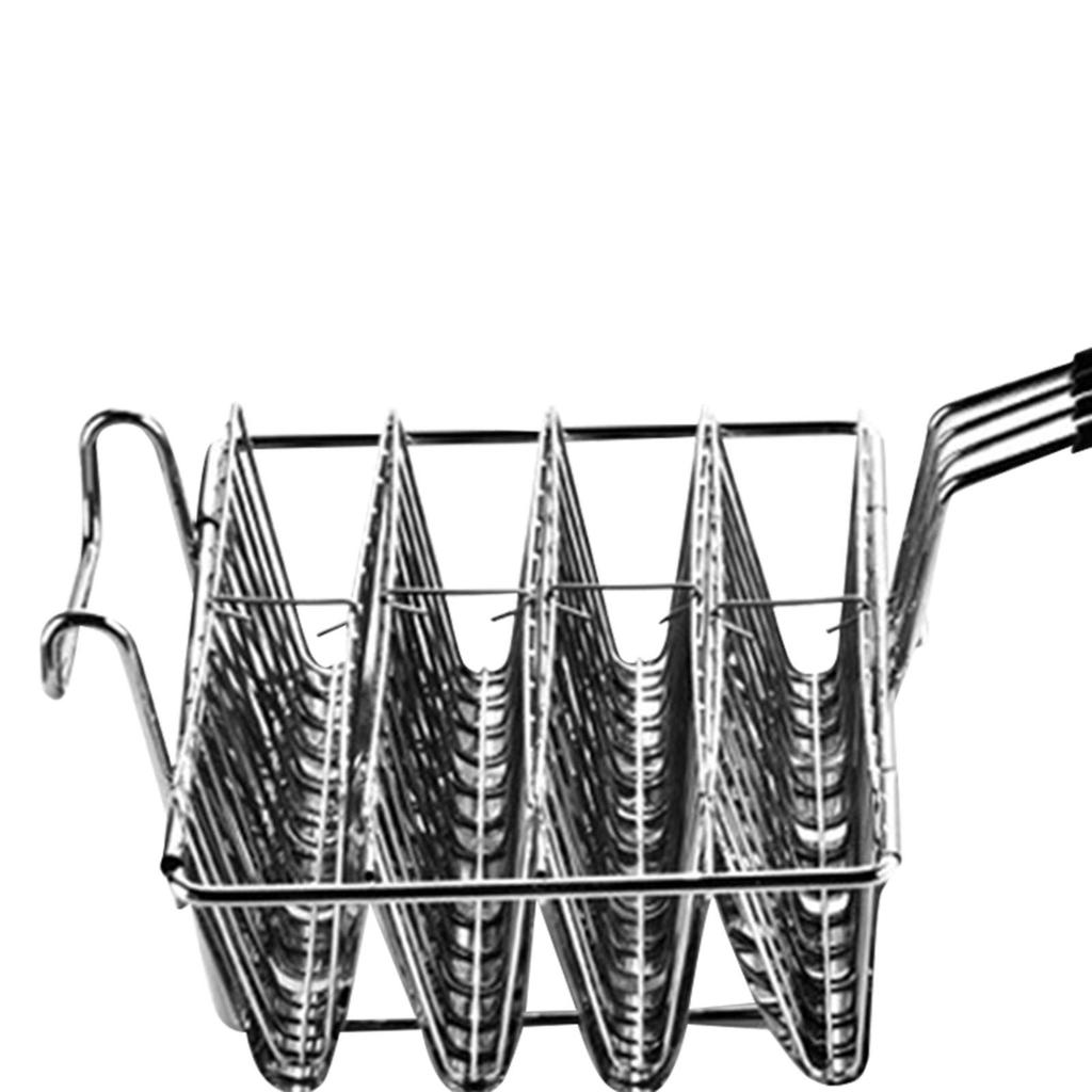 Taco Basket Deep Fryer Holder with Grip Handle Stainless Steel Burritos Professional