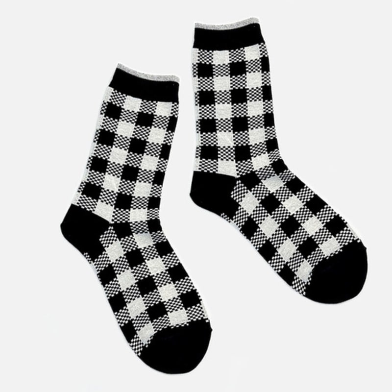 YELLOWSOCKS GINGHAM CHECK BLACK