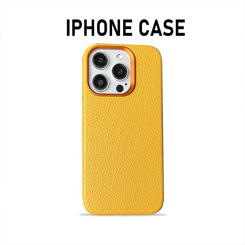 

Магнитный кожаный чехол с рисунком личи для iPhone 13, 14, 15 Pro Max - Полная защита 16 Pro Max