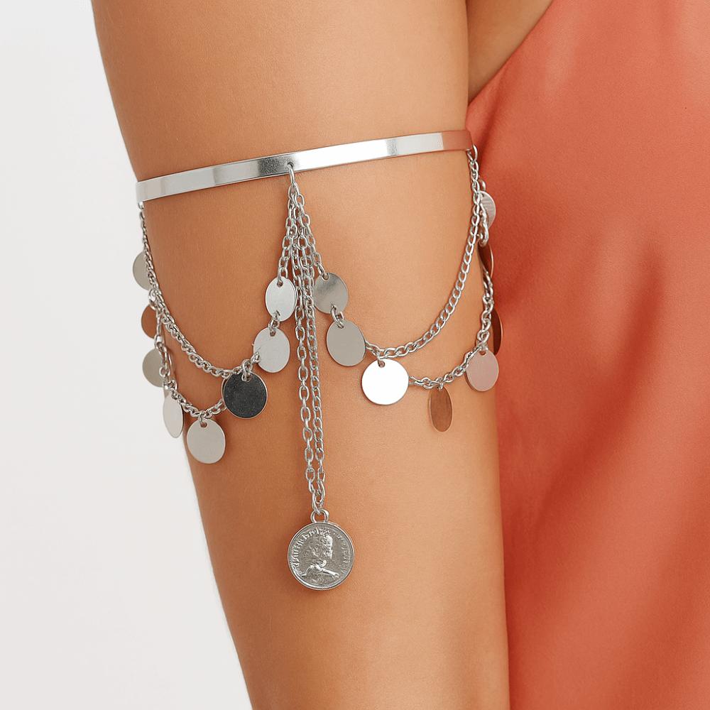 Pearl Tassel Arm Chain Adjustable Open Cuff Bracelet Armlet Armband Upper Arm Bangles  Party