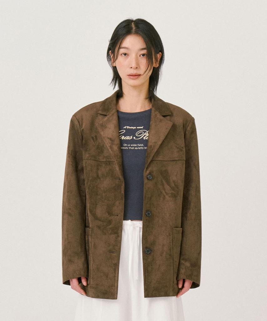 Grasplan Suede Over-Fit Jacket_Khaki Brown