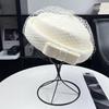 Australian Hair Light Luxury French Celebrity Style White Mesh Bow Top Hat Women's Autumn and Winter Elegant and Sweet Temperament Beret