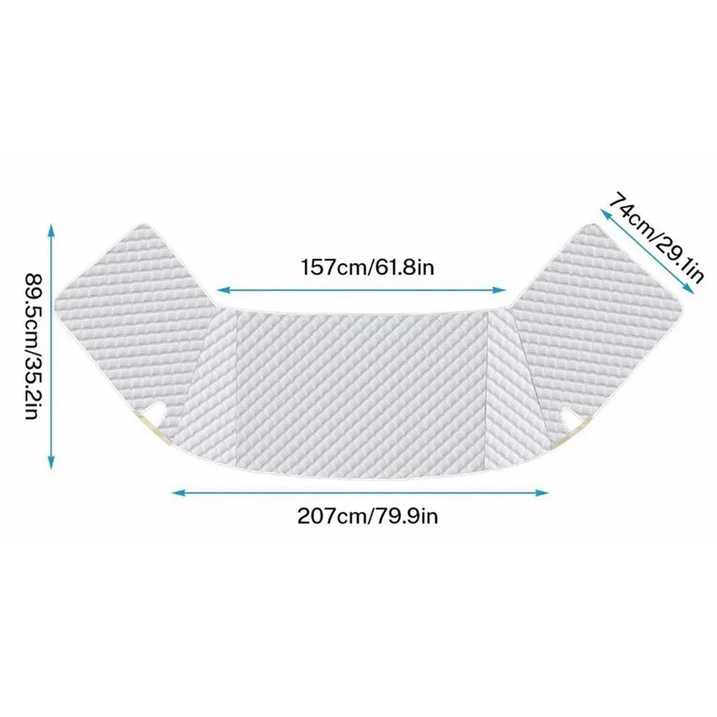 Motorhome Front Window Sunshade Cover Accessories For C-class Ford E450 RV Window Snow Cover Durable 4 Layers Mirror Cutouts