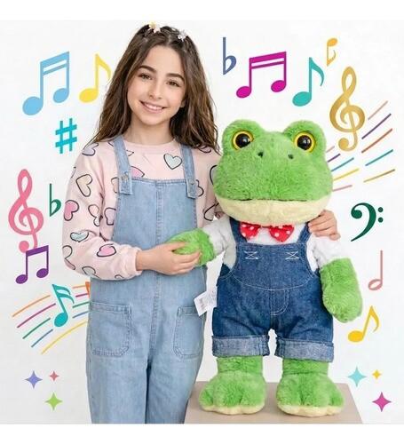 Grenouille Chanteuse Peluche Mignonne Dessin Animé Grenouille Animal en Peluche Poupée pour Enfants Cadeau d'Anniversaire Douce Confortable