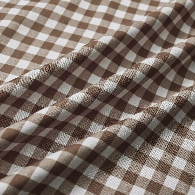 Kitchen Short Curtain Panel with Rod Pocket, Light Filtering Polyester and Gingham Trim for Bath and Cabinet Use