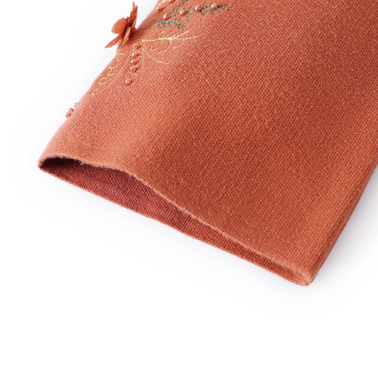 Elegant Autumn/Winter Knit Cardigan for Middle-aged and Elderly Women - Embroidered Stylish Sweater