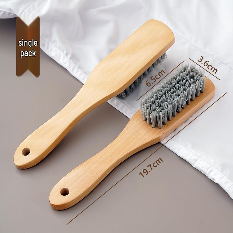 Multi-Purpose Hard Bristle Shoe Brush with Solid Wood Handle
