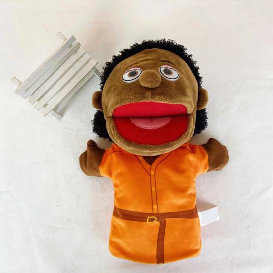 Hand Puppet Doll Black African Grandparents Parents Son Daughter Family Member Cartoon Doll Interactive Toys Kids Storytelling Pretend Play