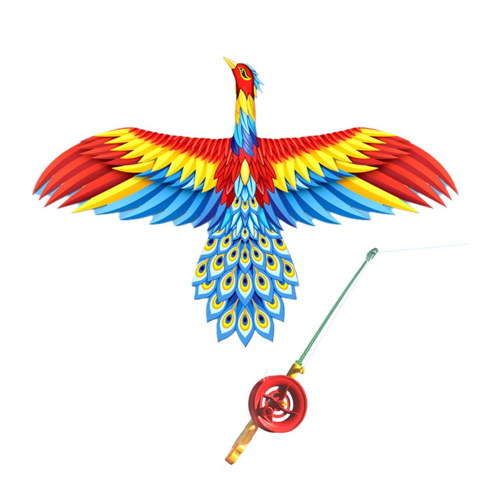 Dynamic Kite for Kids Adult Fishing Rod Dynamic Wing Swallow Kite Beach Play Party Outdoor Sport Flying Toy for Beginner