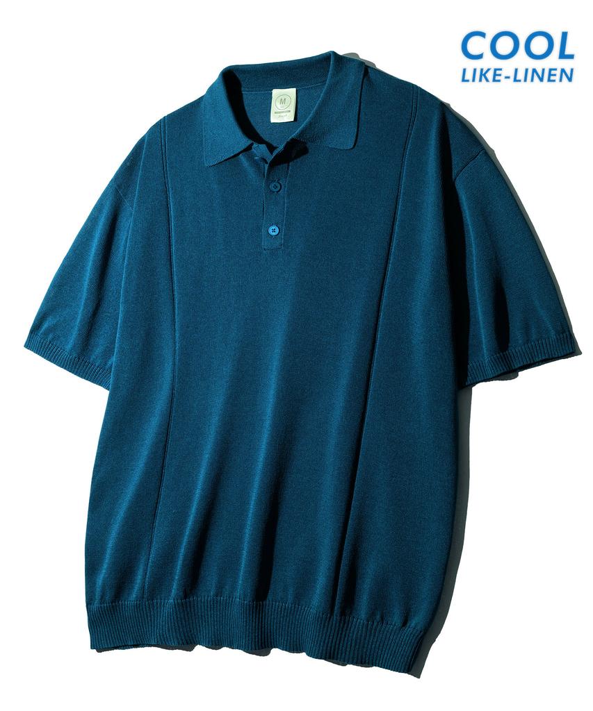 JEMUT [2Pack] Epic Like Linen Short Sleeve Collared Knit Sokn2562 (B Type)