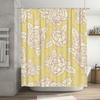 Vintage Style Floral Shower Curtain Cream with Pink Red Peony Print Bathroom Decor, Room Divider Custom Size Available (60x72 in
