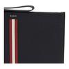 Bally Striped Decorated Leather Clutch Men Clutch Black THALDEN-LT-10