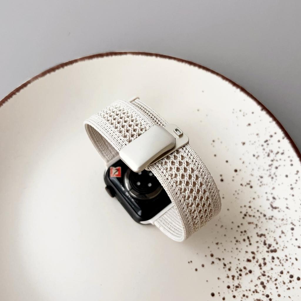 Applicable To Iwatch10Th Generation Apple Watch Applewatch9876Se Magnetic Strap Nylon Braided Breathable