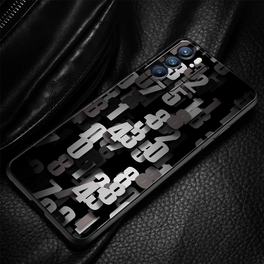 Number Pattern Phone Case For Oppo Reno 13 12 11 10 7 F Find X5 X6 A98 A80 A79 A78 A57 A54 A31 A17 Pro 5G Soft TPU Cover Fundas