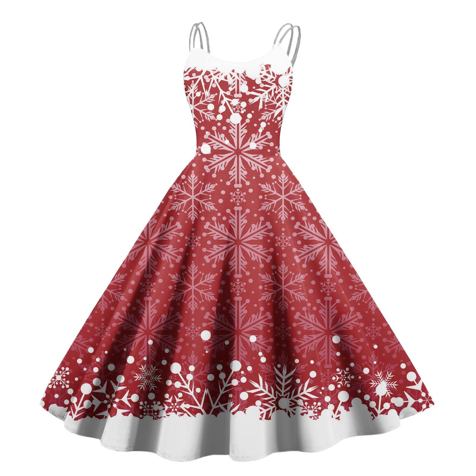 

Женское модное рождественское печатное сексуальное коктейльное платье без бретелек в готическом стиле в стиле панк-винтаж S красный