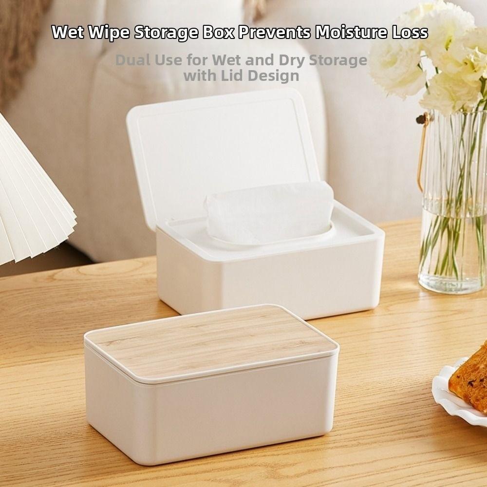 Pull-out Sealed Wet Tissue Case With Lid Wet Wipes Container Wet Wipes Storage Box  Bedroom