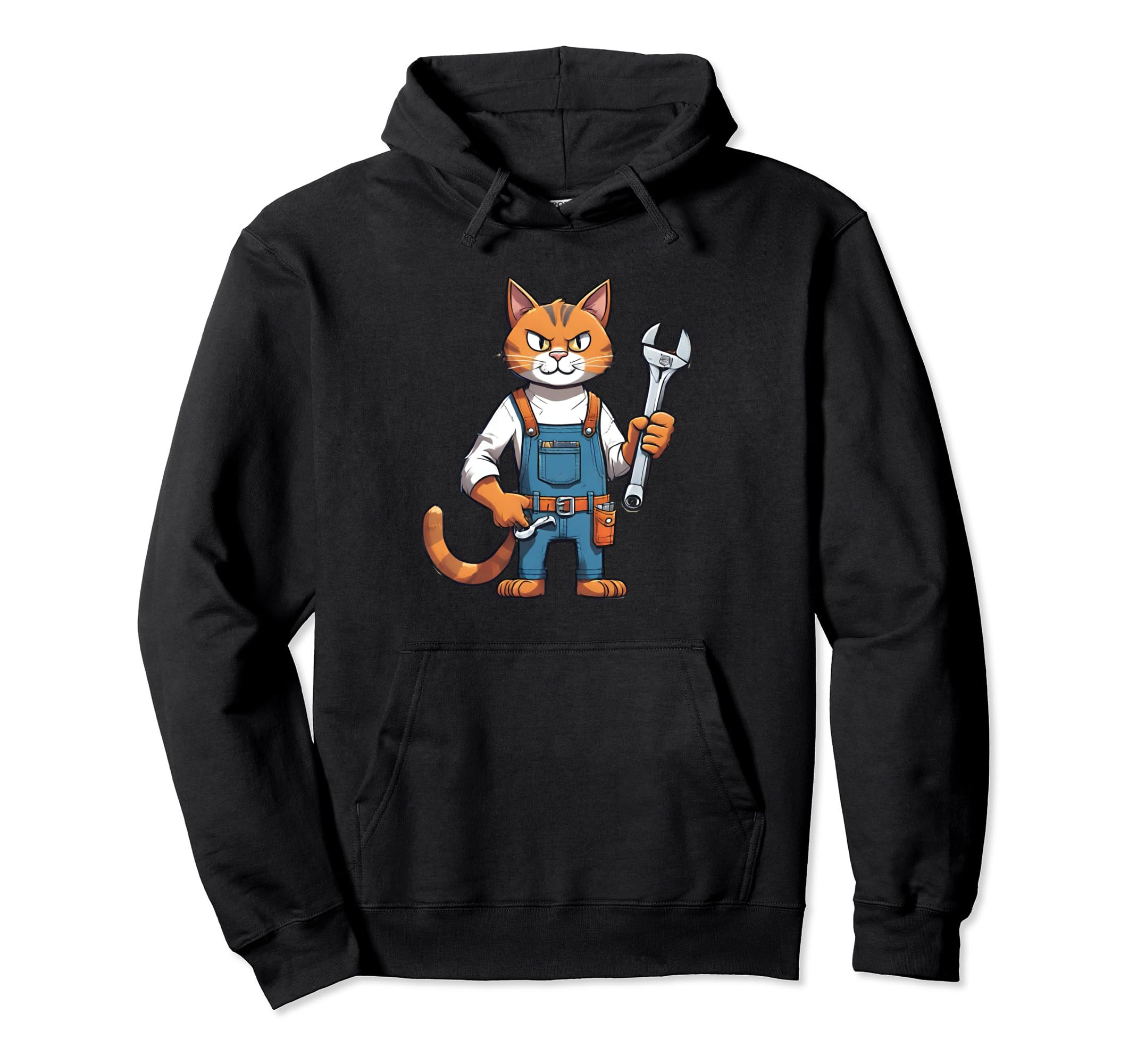 

Artisan Graphic Plumber s Cat with Open-End Wrench Hoodie