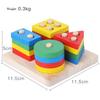 Kids 8-Note Xylophone Lacing Clock Rainbow Tower Four Sets Column Shape Board Worm Twist Baby Educational Toy MHWJ-003
