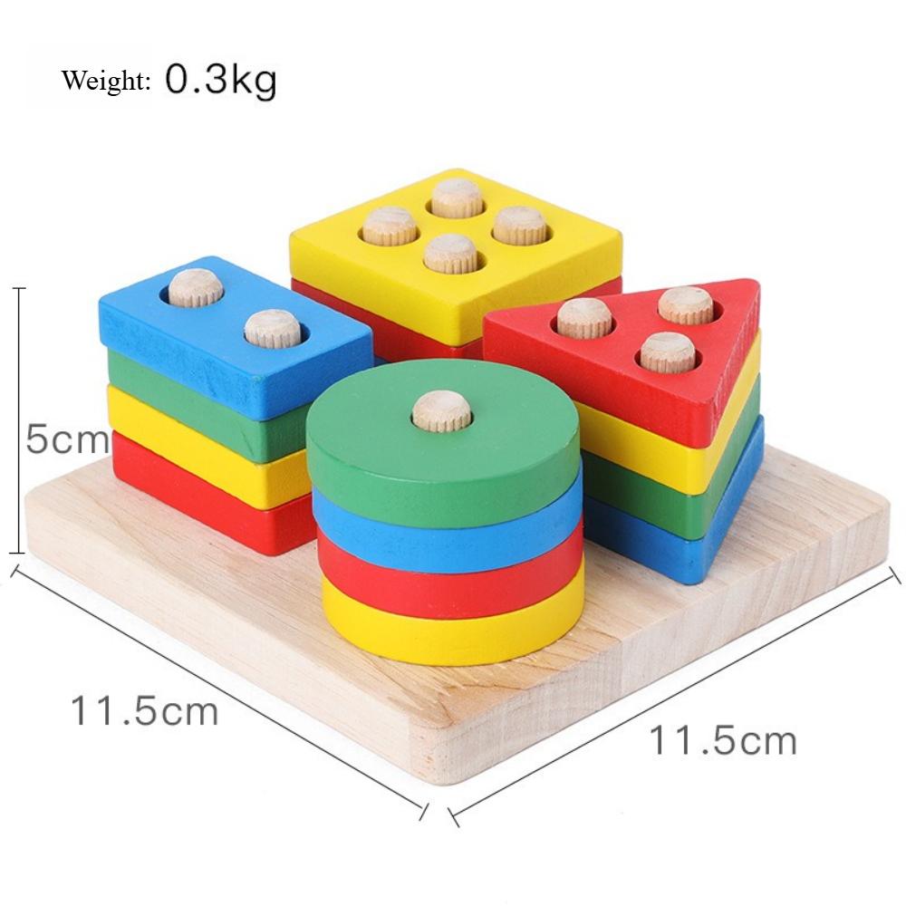 Kids 8-Note Xylophone Lacing Clock Rainbow Tower Four Sets Column Shape Board Worm Twist Baby Educational Toy MHWJ-003