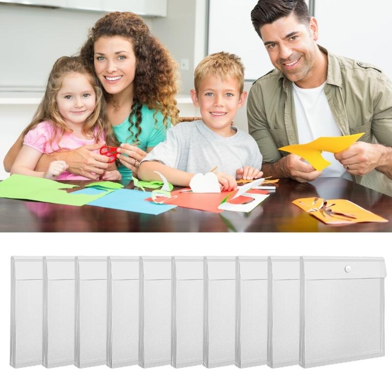 24Pcs Sturdy Scrapbook Paper Holder Envelopes With Secure Hook And Hoop Fastener Paper Storage Files For Documents