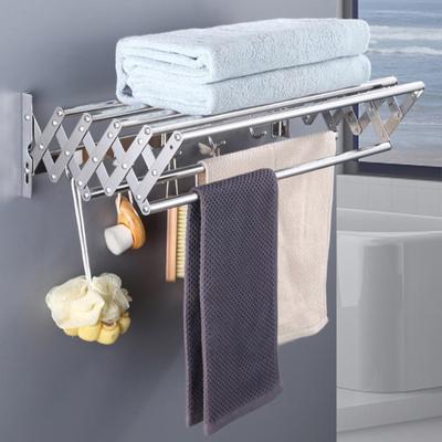 Stendibiancheria da parete antiruggine resistente alla corrosione espandibile retrattile facile da installare, stendibiancheria da bagno