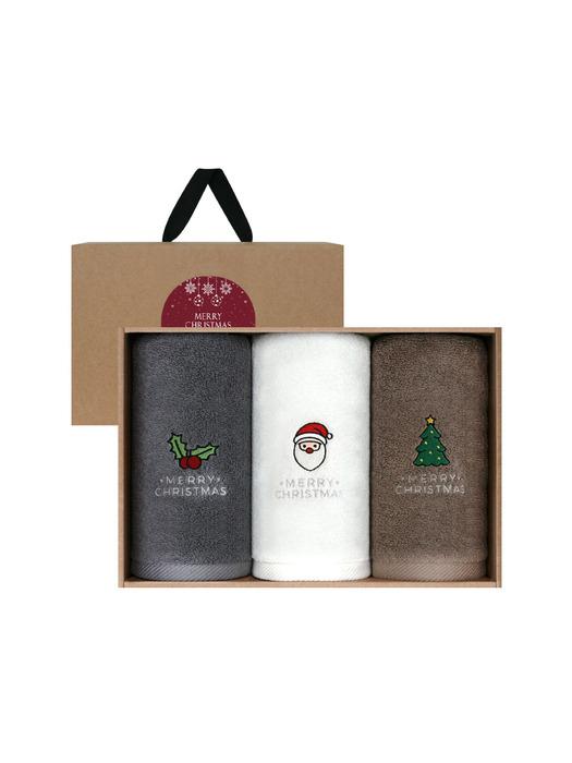 

Songwol Towel Christmas Santa Embroidery 150g Cotton Towel 3 Sheets Kraft Evenly
