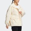 adidas Einfarbig gestreifte Langarm-Freizeitjacke mit Stehkragen für Damen, Jacken Beige HM2805