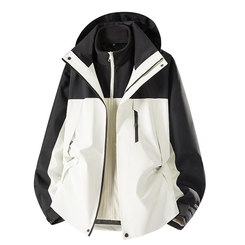 Men Women 3-in-1 Waterproof Windproof Hiking Jacket With Removable Fleece Liner Outdoor Camping Trekking All Season