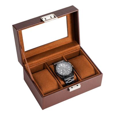 ProCase Watch Box for 3 Slot Watch Watch Storage Watch Holder Organizer for Watch Display Case with Glass Lid Men, Men's Case, Men,