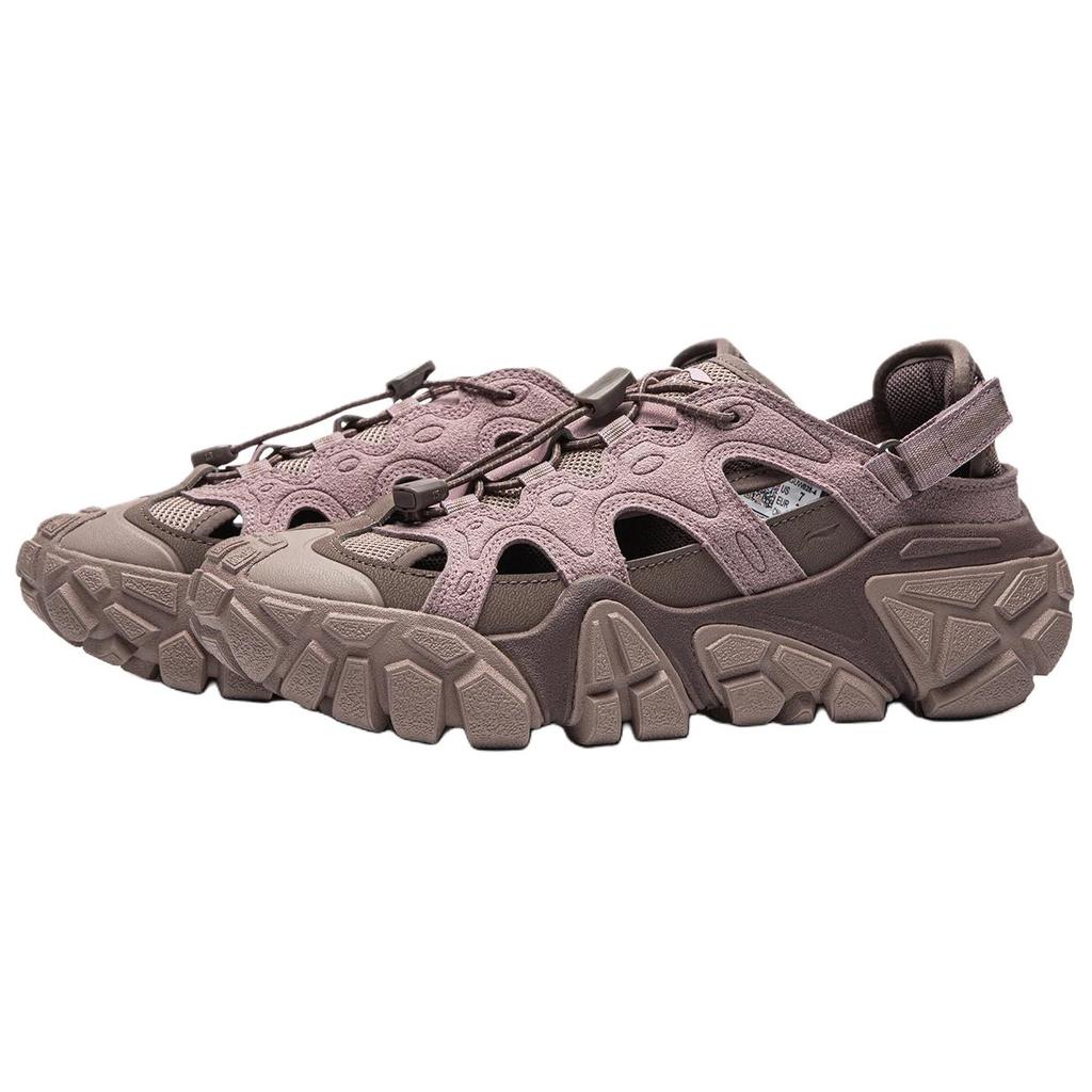 Li Ning Sand Dune Synthetic Leather, Textile Breathable River Trekking Shoes Women's Rose Umber AGUW028-4