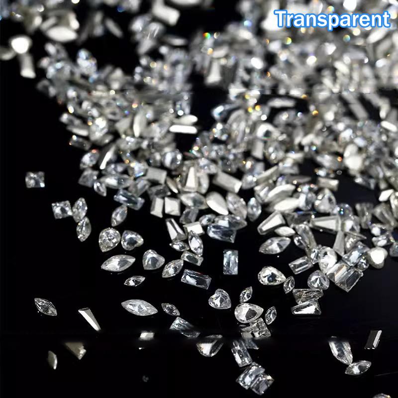 

50Pcs Shiny Zircon Rhinestones Nail Charms Mini Rhombic Nails Gemstone Flatback Nail Art Craft Rhinestones Decoration Transparent