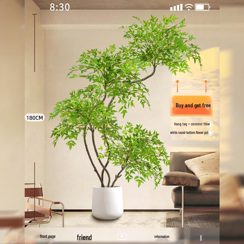 Nandina Luxury Artificial Tree - Indoor Floor Decoration & Bionic Green Plant Potted Ornament